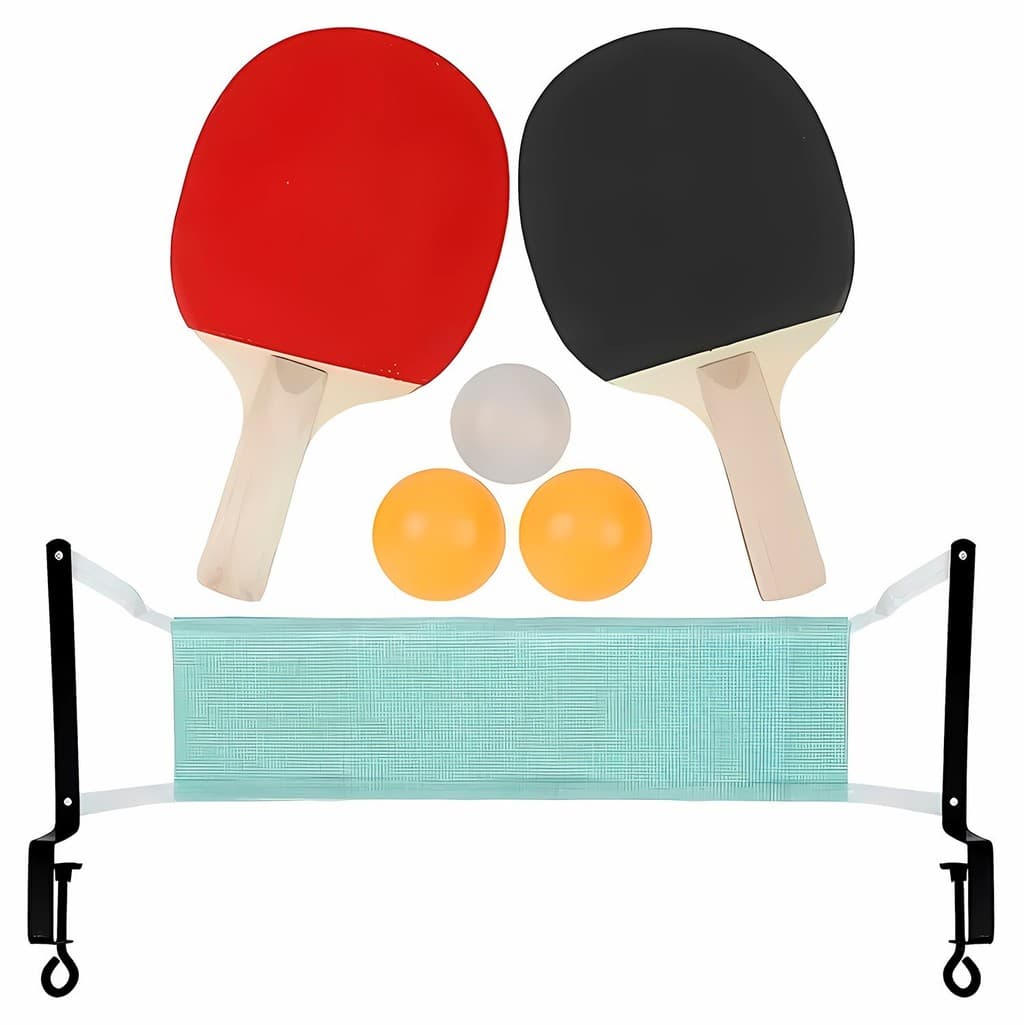 Kit Ping Pong Tênis De Mesa Conjunto 3 Bolas 2 Raquetes E Rede Jogo Para Família