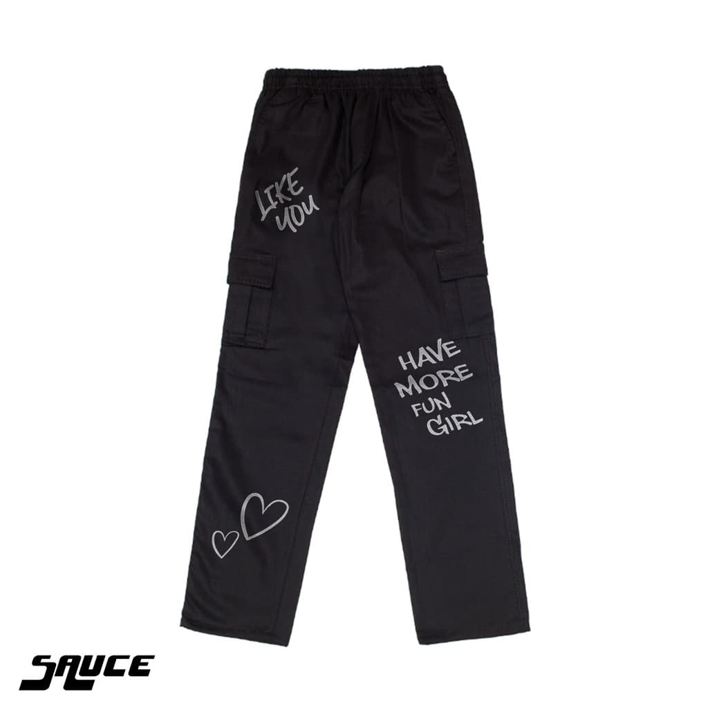 Calça Cargo Like You Have More Fun Girl Sarja Streetwear