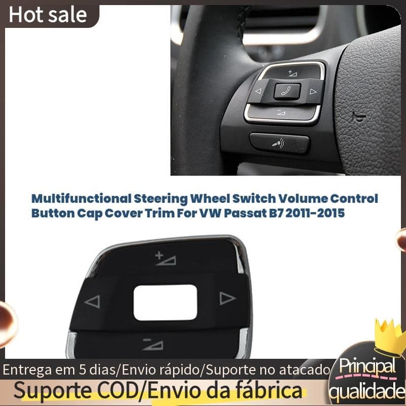 Tampa Do Interruptor Volante Carro Multif , Botão De Controle De Volume , Guarnição Para VW Passat B7 2011-2015 56d95953