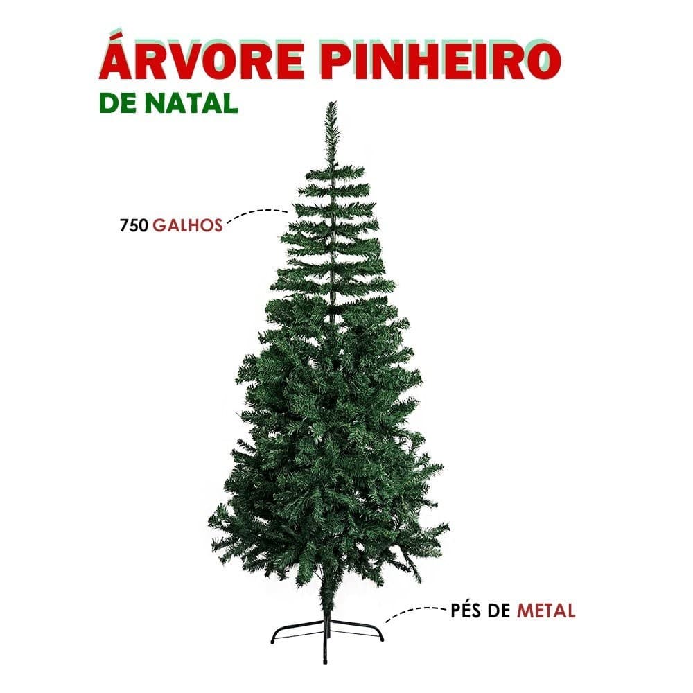 Árvore De Natal Grande 1,80 Altura Nevada Pinheiro Luxo  750 Galhos Decoração Natalina