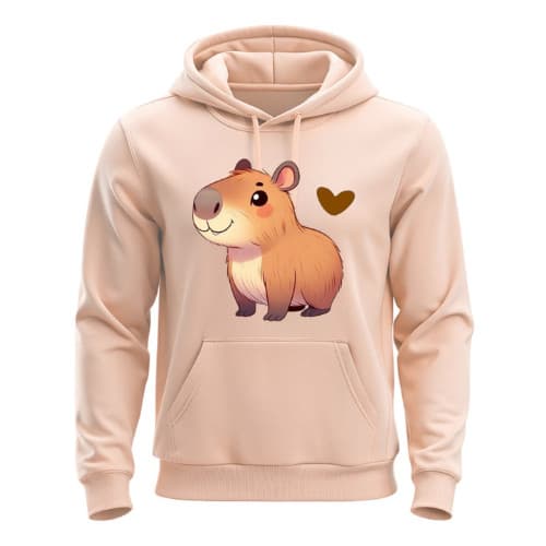 Moletom Algodão Blusa Frio Canguru Casual Capivara Coração