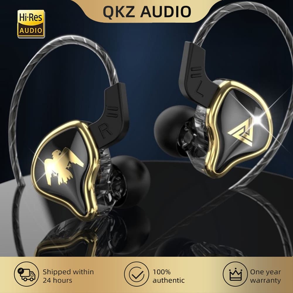 Fones de ouvido esportivos Qkz Ak6 Ares 1DD dinâmicos HIFI com redução de ruído