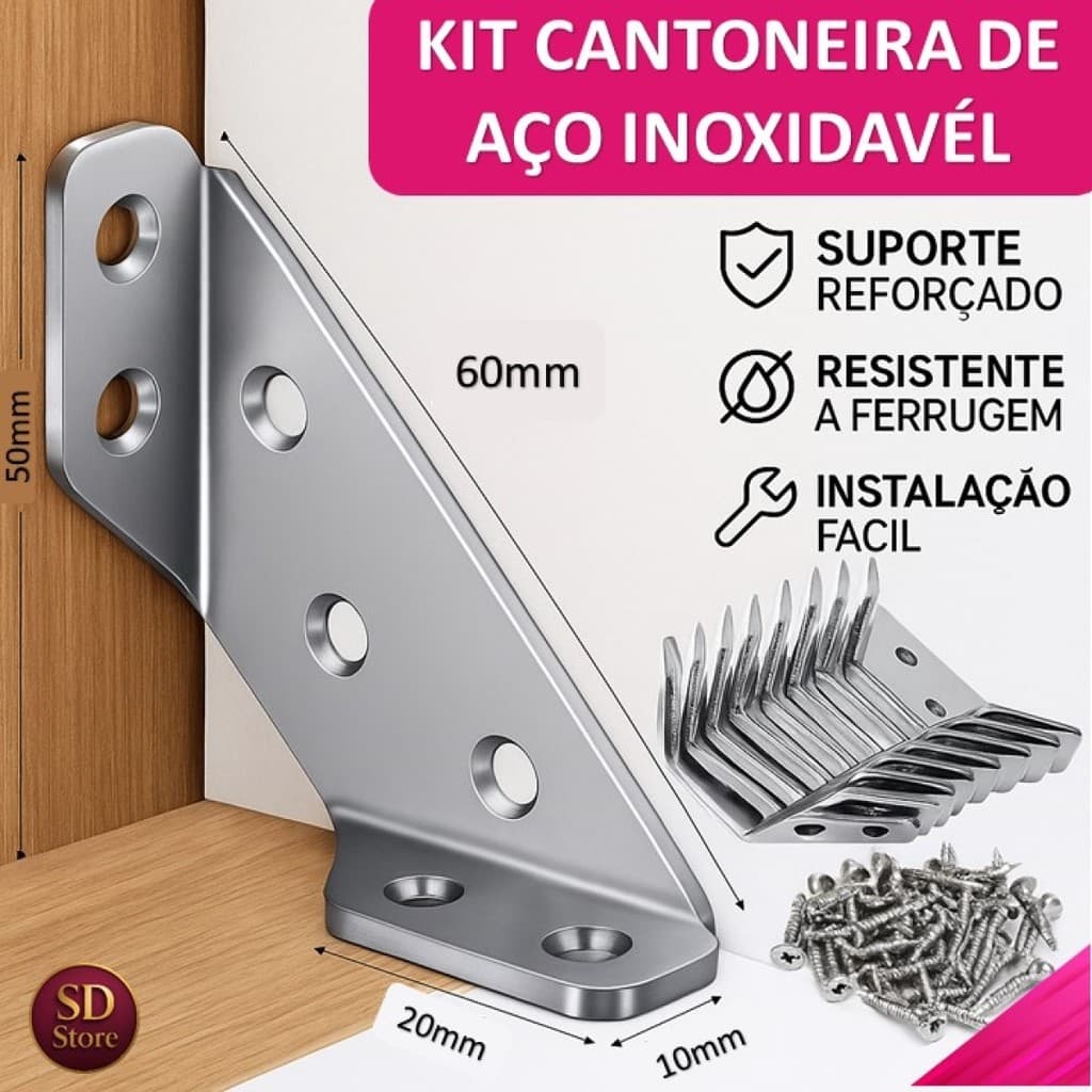 Cantoneira Conector de Canto Aço Inoxidável Junção de Canto Móveis de Madeira Universal Suporte