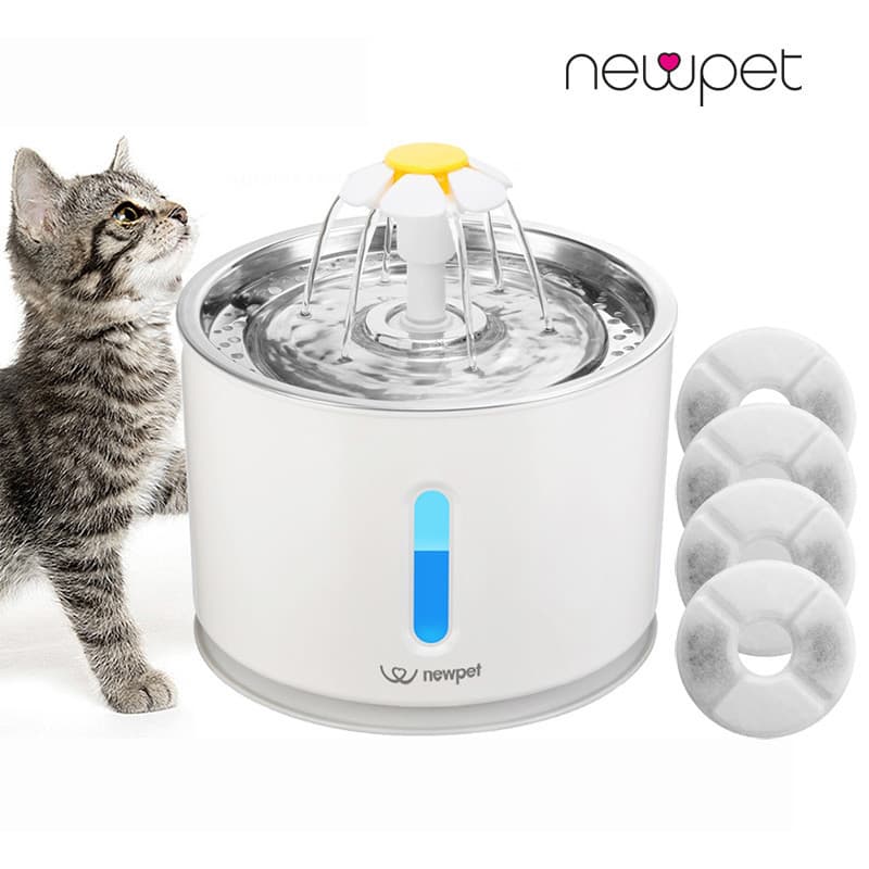 (múltipla escolha) Fonte De Água Do Gato Auto Filtro USB Elétrica Mudo Tigela Beber 2.4L Para Gatos