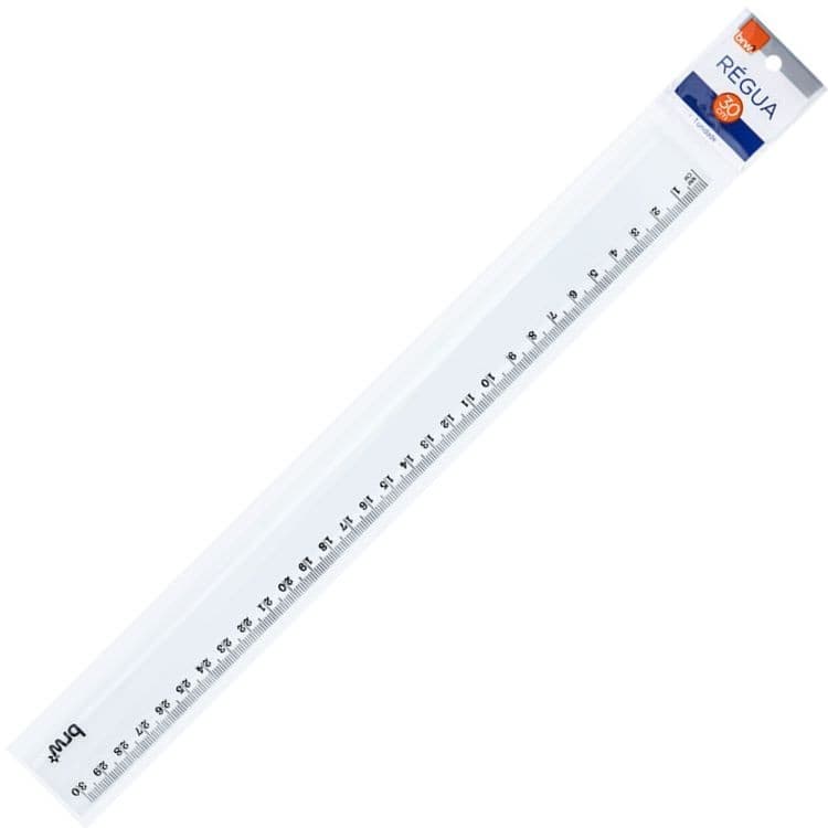 Régua Plástica 30cm Cristal RE0030 BRW