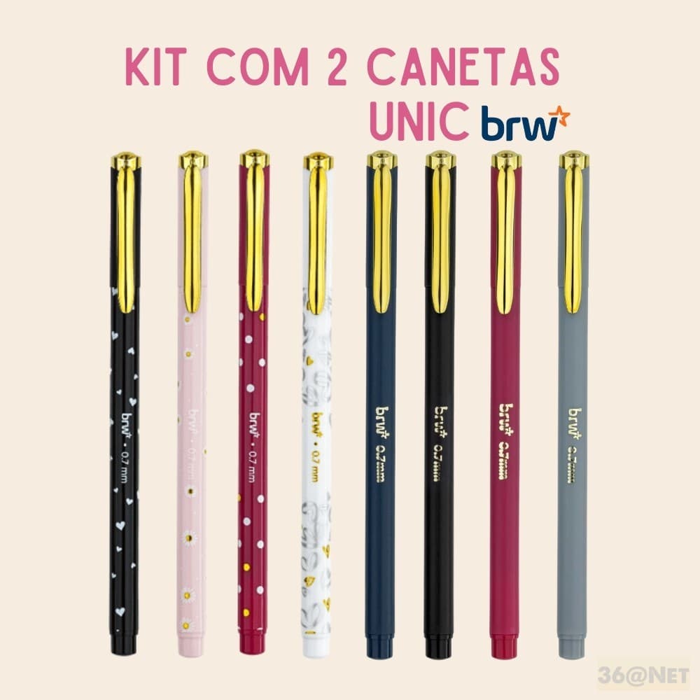 Caneta Esferográfica Ponta Fina Luxo 0.7 Unic Brw