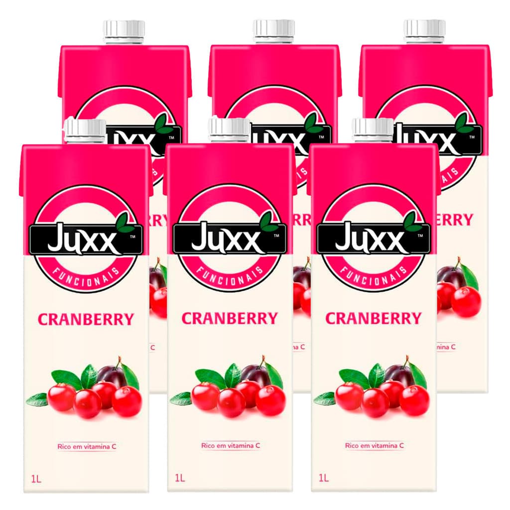 Suco ‎Juxx Funcionais de Cranberry 1l 6 Unidades