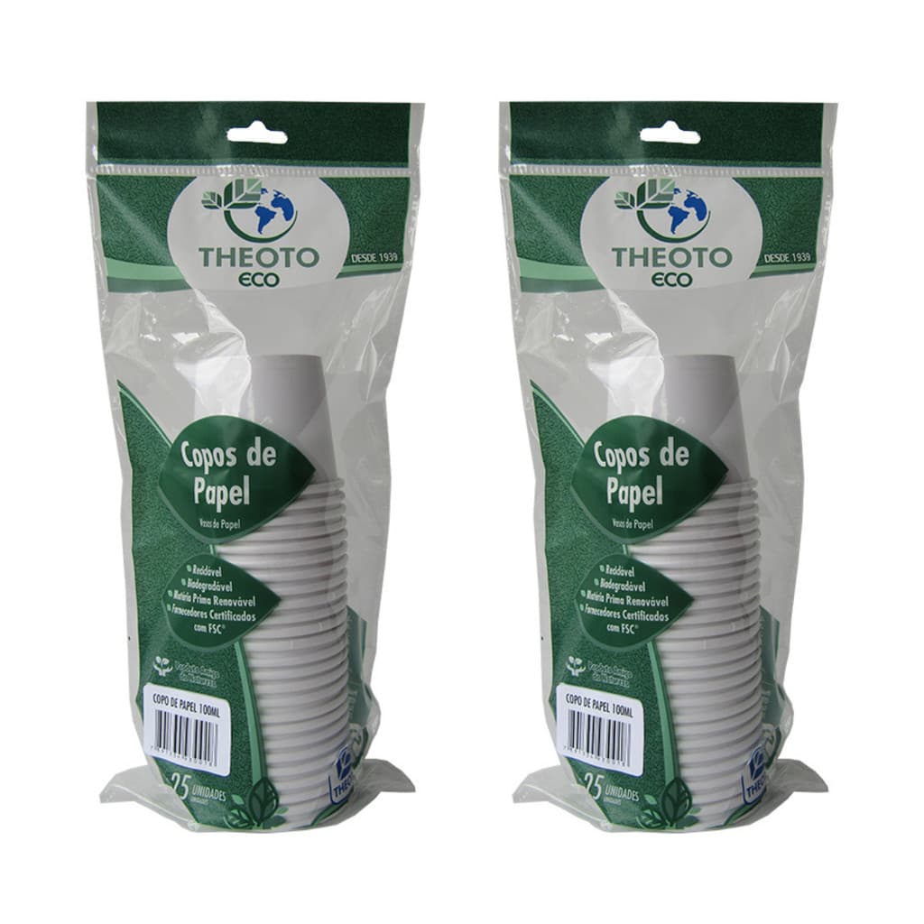 Kit 50 Copo de Papel Termico Para Cera Depilatoria 100ml Theoto