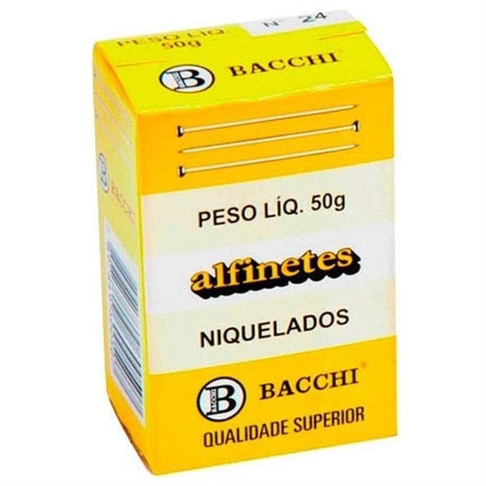 Alfinete de costura N.24 Aco Niquelado 50g - Bacchi