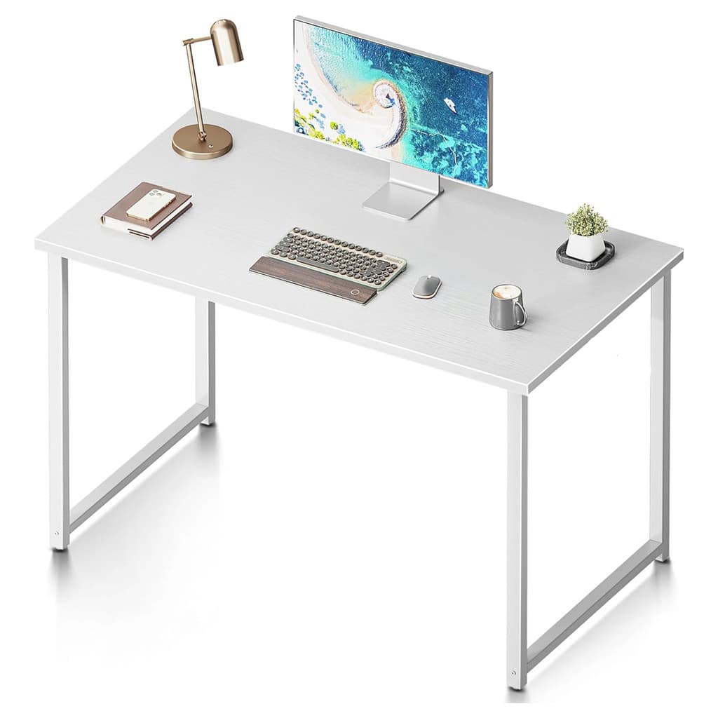 Mesa Escrivaninha MDF Branca Industrial 90 CM Moderna Home Office Quarto Estudo Computador Notebook