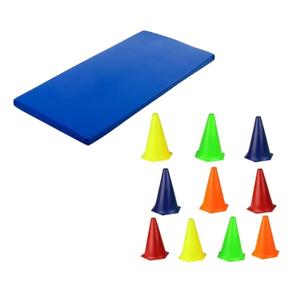 Kit Colchonete C/10 Cones Para Treino Academia Fisioterapia