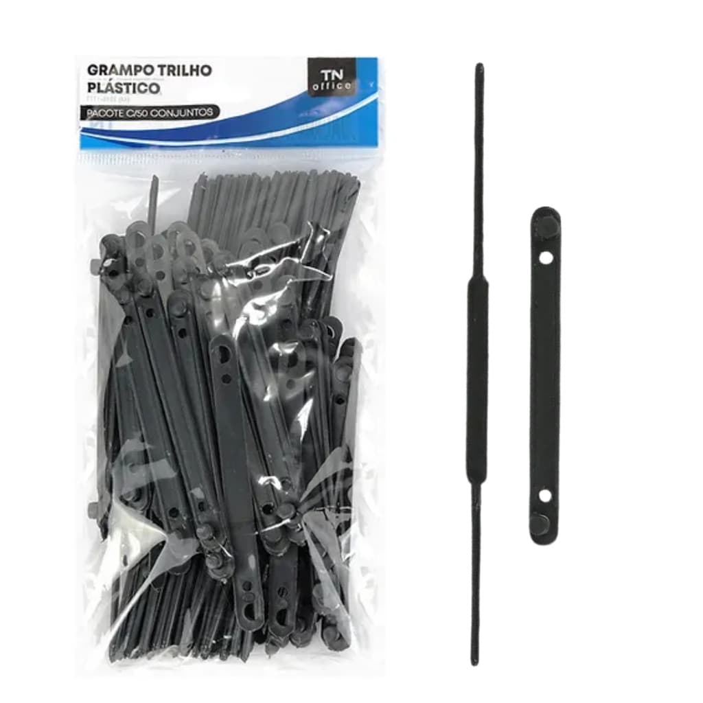 GRAMPO TRILHO PLASTICO COM 50 JOGOS PRETO - TN OFFICE