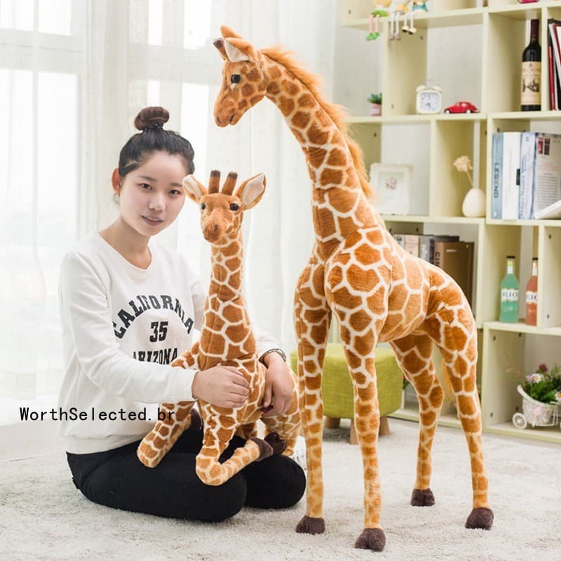 Girafa de Pelúcia Gigante de Pelúcia 120cm Boneca de Pelúcia Animal de Alta Qualidade Aniversário de Crianças Decoração do Quarto do Bebê Presente de Natal