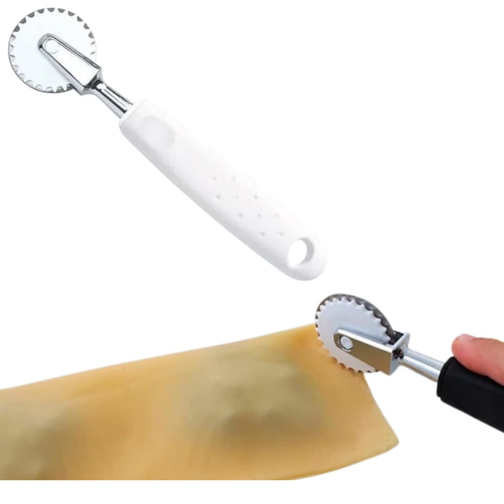 Carretilha Corta e Fecha Pastel Profissional Aço Inox Para Massas Lasanha