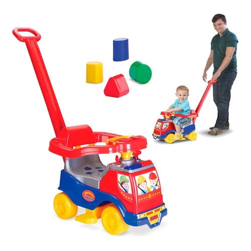 Totoka Plus Menino Triciclo Infantil Bebe C/ Empurrador Sons Entrega Direta