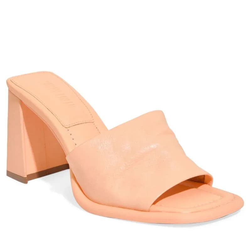 Mule Tamanco Couro Santa Lolla Nobre Soft Laranja Pêssego