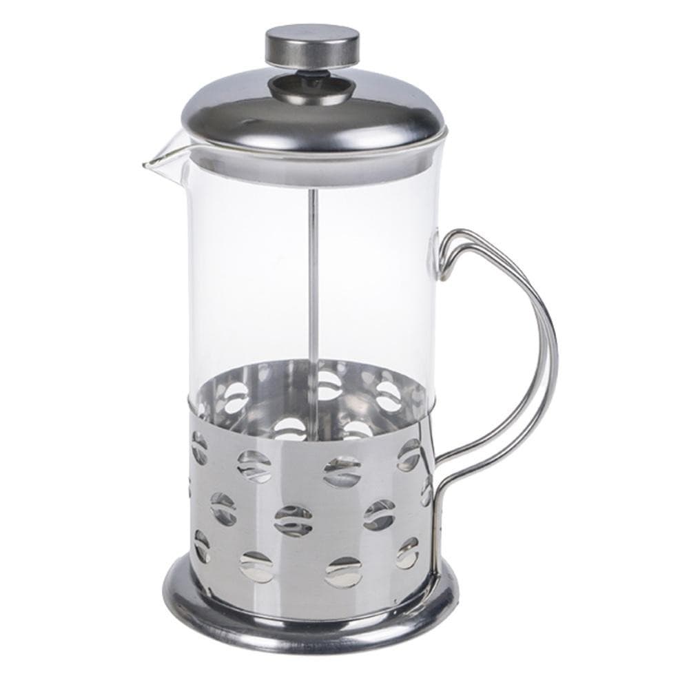 FRENCH PRESS LUXUOSA 600ML INOX COM BULE E PRENSA DE VIDRO ELEGANTE
