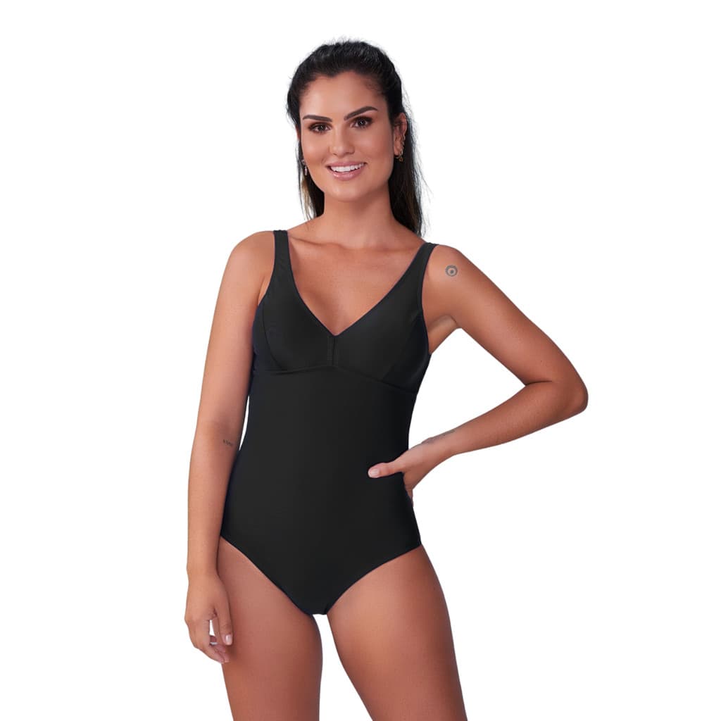Maiô Plus Size Premium para Hidroginástica em Poliamida com Elastano Forrado G ao G1 Clube Academia