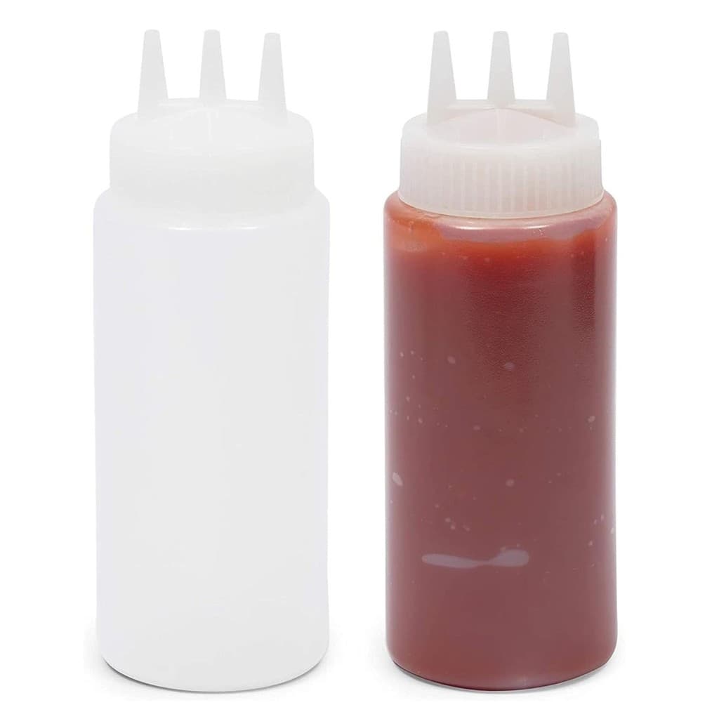 Kit 2 Bisnagas Molho Profissional Graduada com 3 Bicos 450ml - Para Molhar Bolos e Preparar Lanches