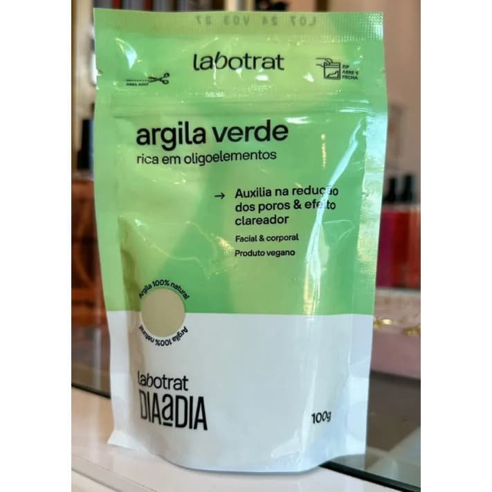 Argila verde Labotrat 100g | Máscara Facial Corporal Detox E Rejuvenescedora