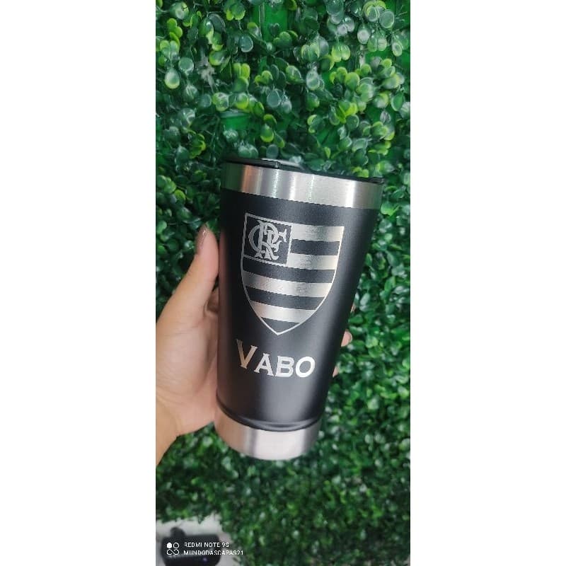Copo Térmico Personalizado com Nome e Time, com Tampa e Abridor.