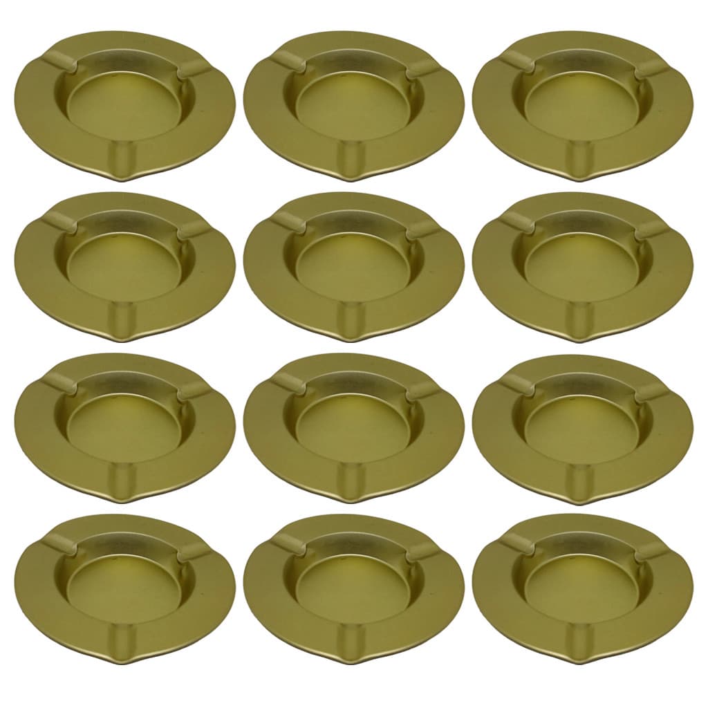 Conjunto com 12 Cinzeiros Dourado para Bares e Snookers