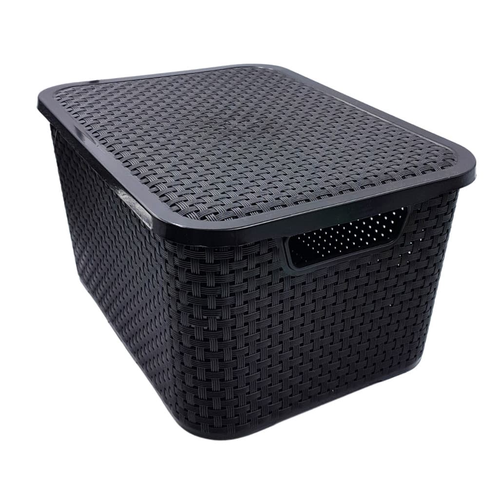 Caixa Organizadora Multiuso Rattan 20 Litros Com Tampa 1 Un