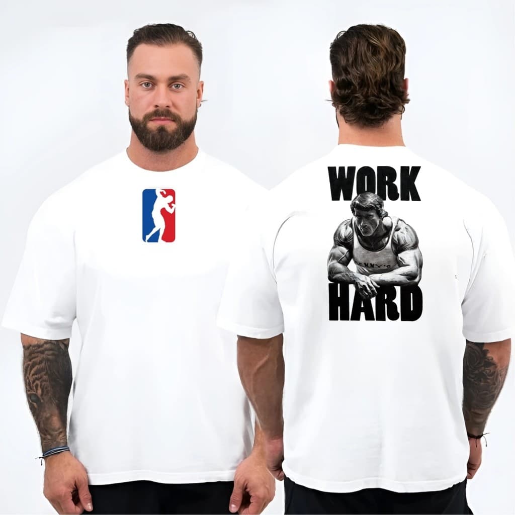 Camiseta masculina Oversized  para Academia Musculação camisa premium over  hard no pain no gain Streetwear 100% Algodão