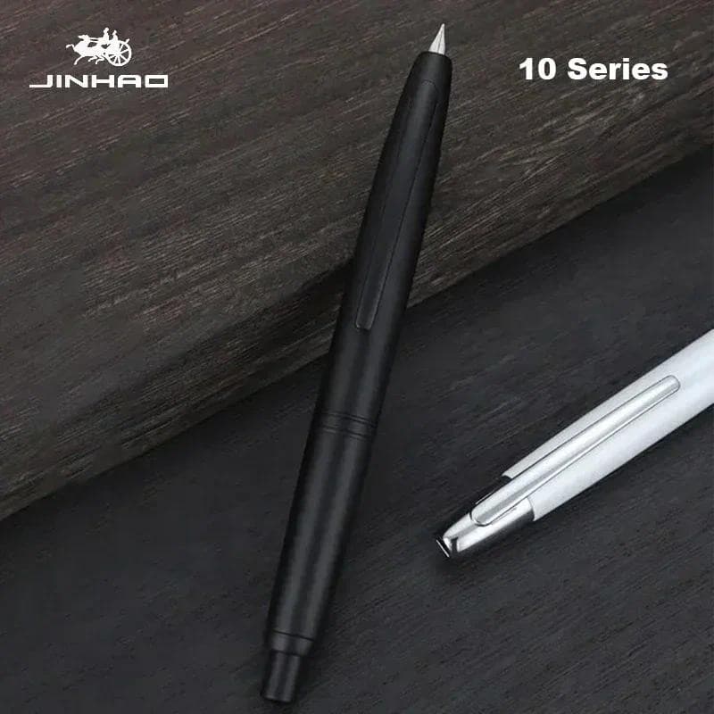 Jinhao 10 Imprensa Caneta Tinteiro Luxo F EF Nib Caligrafia Elegante Escrita Canetas De Tinta Material Escolar Escritóri