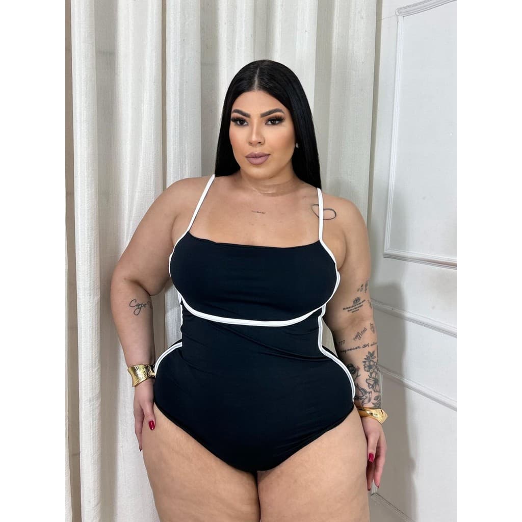Body Maiô Feminino Bicolor Alcinha Plus Size Lançamento Gringa