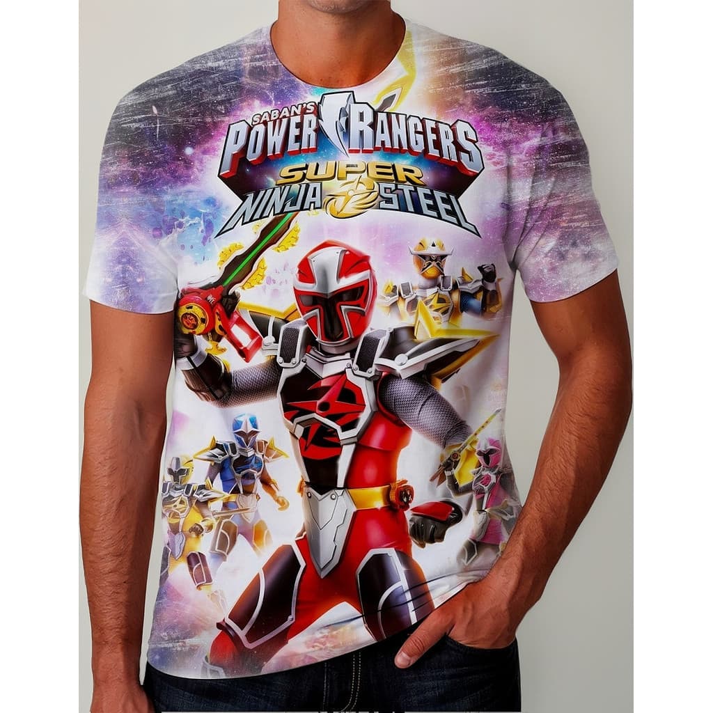 Camisa Camiseta Frente  Power Rangers Desenho 48
