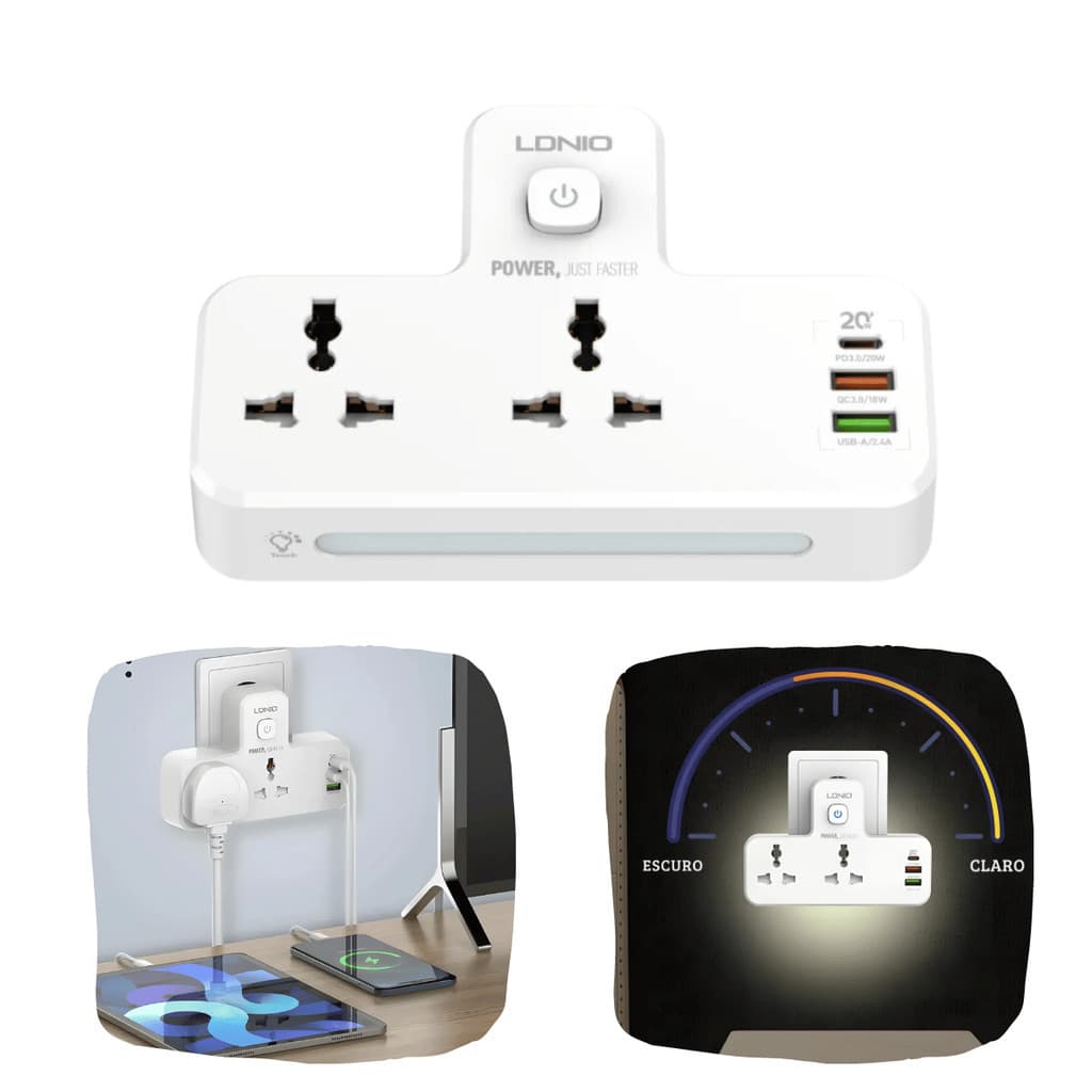 Adaptador Tomada Universal + USB SC2312 Multiuso
