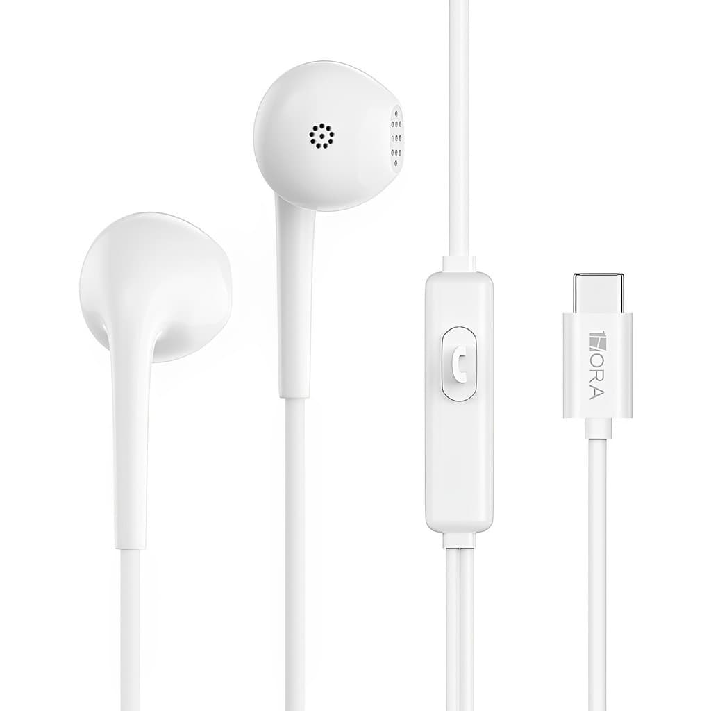 Fone Ouvido Com Fio 1Hora Usb C Intra-auricular Branco