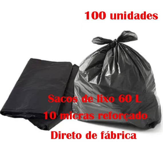 SACOS P/ LIXO 60LTS 63X70X0,10 PTO  - 100un