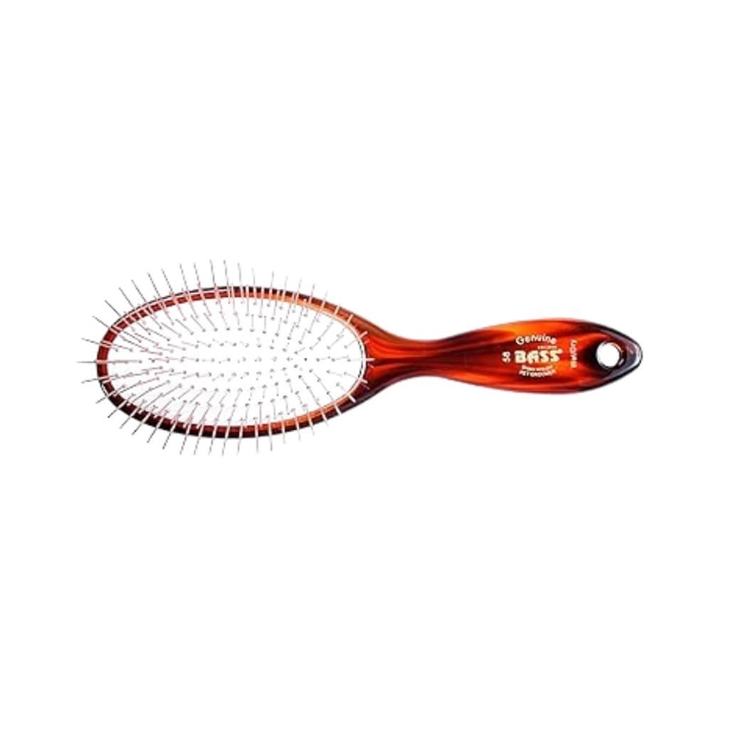 Escova Pet Cachorro Gato Bass de Acrílico com Pinos de Metal Sem Bolinhas Marrom M