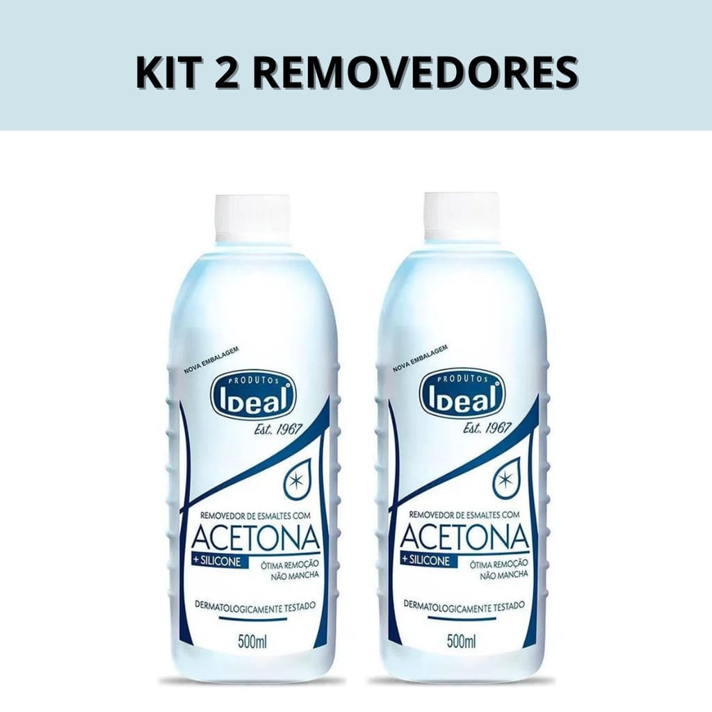 Kit 2 Removedor com Acetona Ideal  500 ml