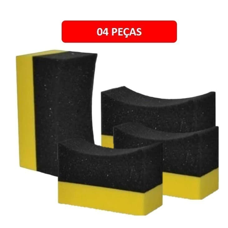 Aplicadores de Pretinho Espuma Amarelo e Preto 4 Und