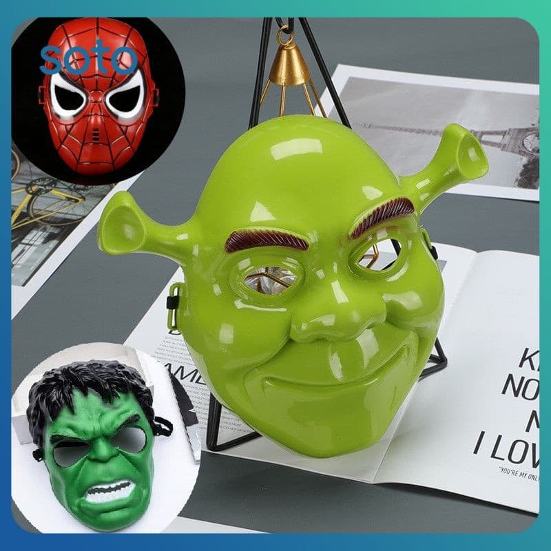 Máscara De Halloween Shrek SOTO Crianças Adulto Desenho Animado Anime Máscara Engraçada Dança Performance Traje Festa Para Crianças Presente