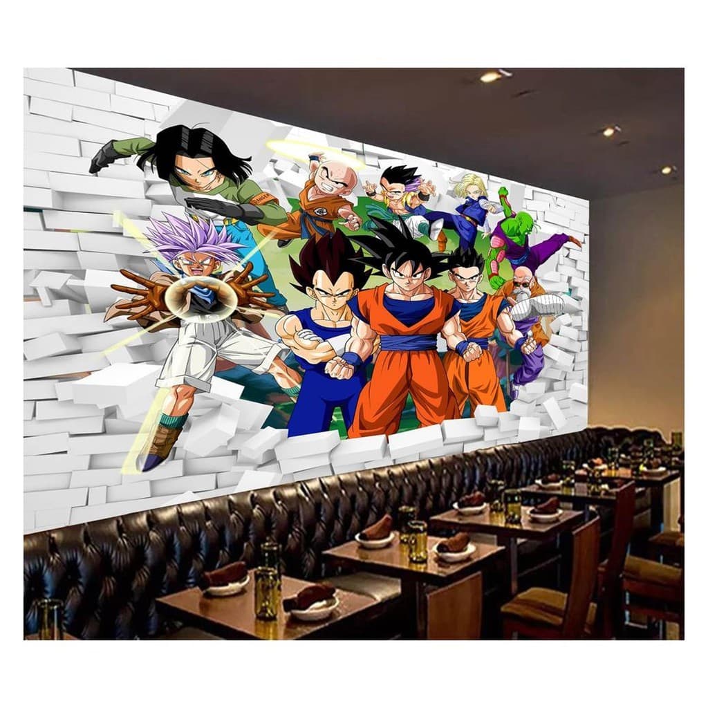 Adesivo de parede dragon ball goku vegeta papel de parede m² DBZ 025
