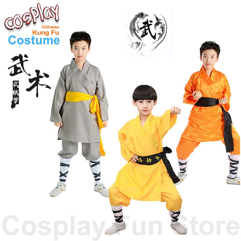 Roupas de Exercício de Kung Fu Shaolin para Prática e Apresentação Infantil, Traje Étnico Chinês, Trajes de Wushu para J