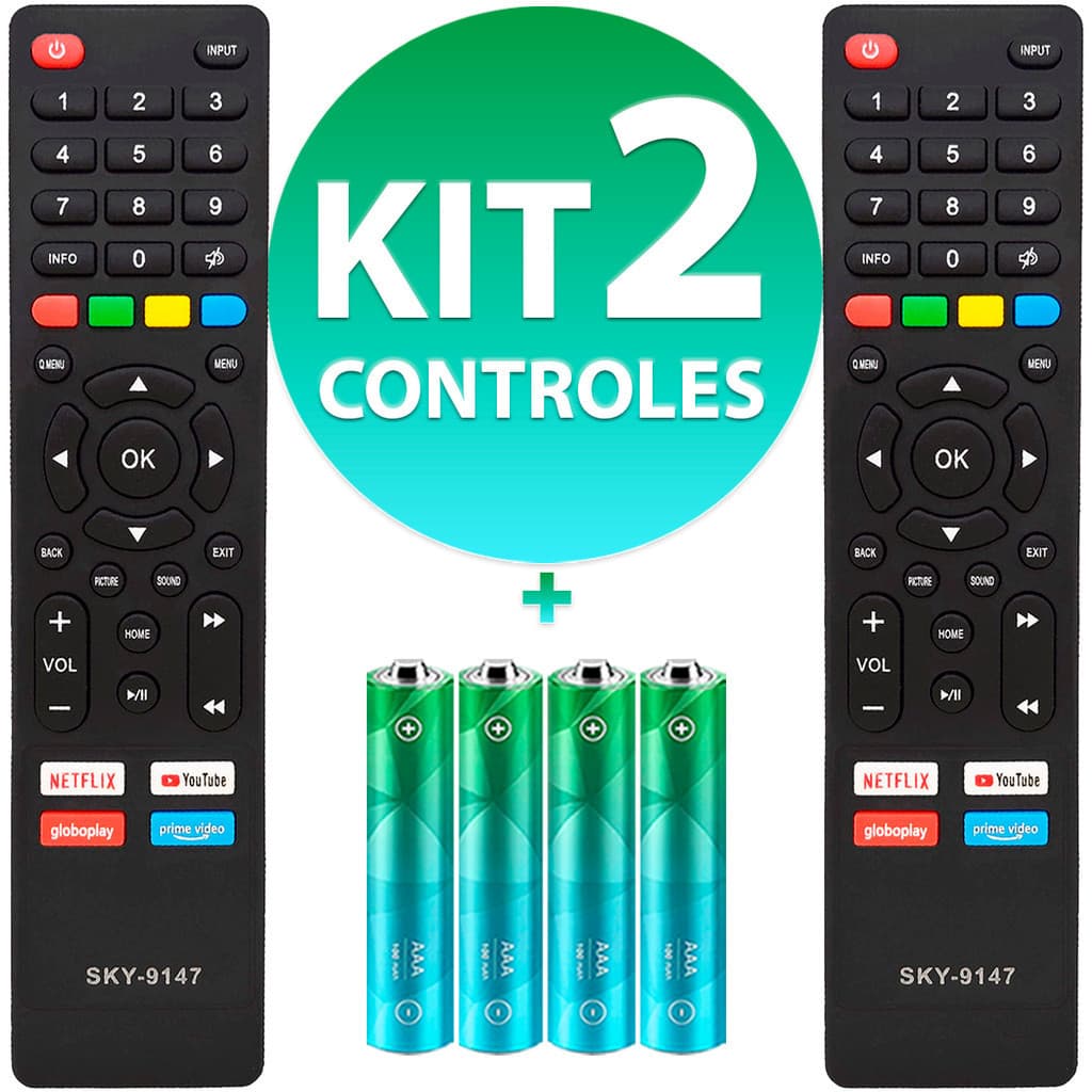 Kit Controle Remoto Compatível Tv Multilaser Smart Tl011 Tl012 TL020 TL035