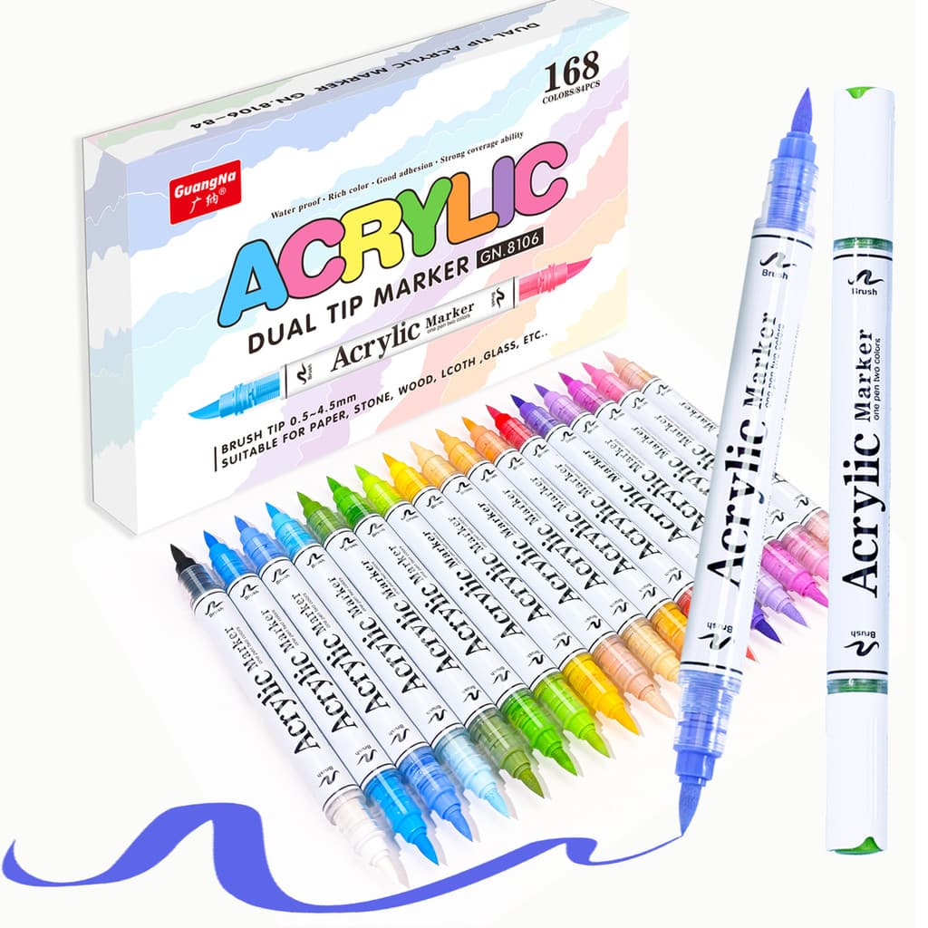 Guangna 8106 Marcador acrílico líquido reto Ponta macia Caneta grafite para pintura à prova d'água