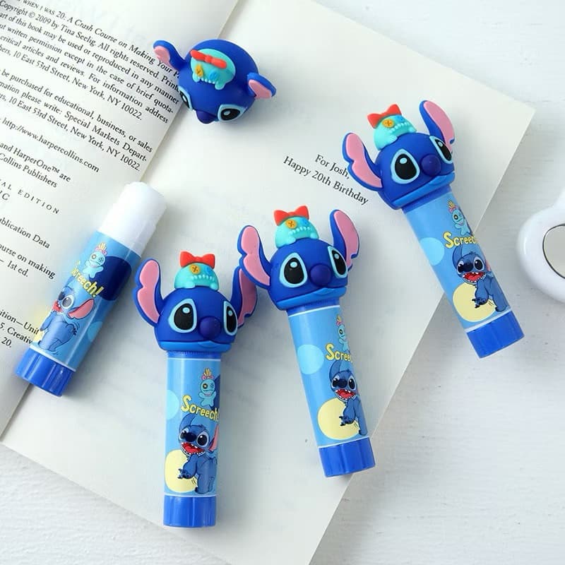 Cola em Bastão Stitch | Material Escolar Fofo e Divertido | Artesanato e Papelaria