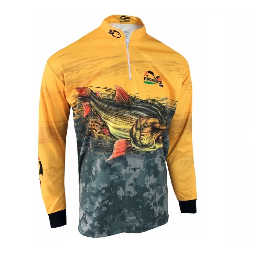 Camiseta de Pesca Proteção Solar Faca na Rede Combat S - Dourado 2021