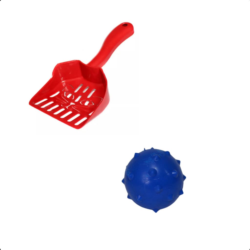 Kit Pet com Pá Higiênica e Bolinha Maciça para Cães