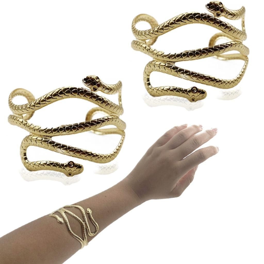 02 Braceletes Serpente Deusa Grega  Noiva Afrodite Medusa Egípcia Cleópatra
