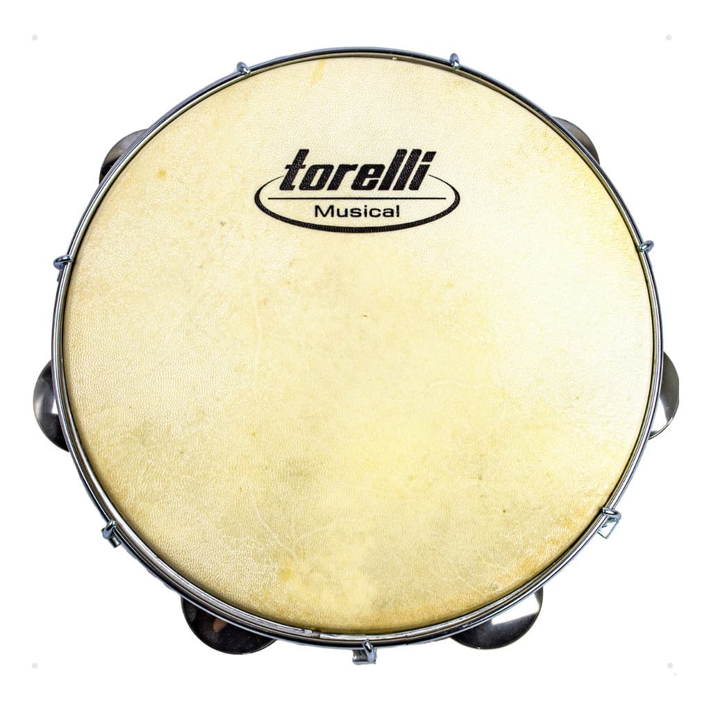 Pandeiro Torelli Tp300 10 Pol Pele Animal Natural Abs