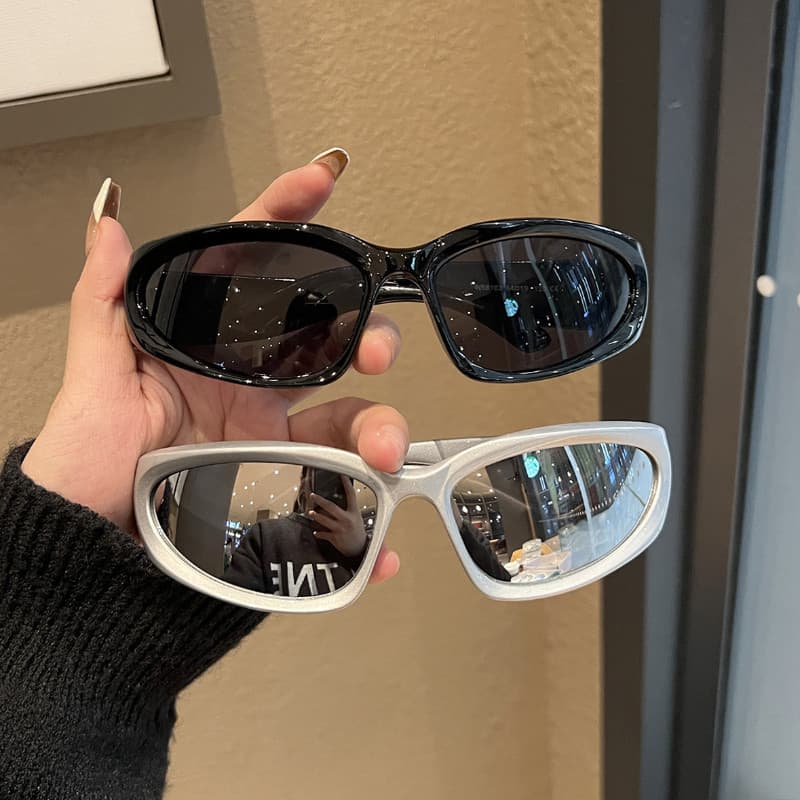 2 Pçs Uv400 Y2k Moda Punk Óculos De Sol Para Homens Mulheres Vintage Esporte Tons Ciclismo