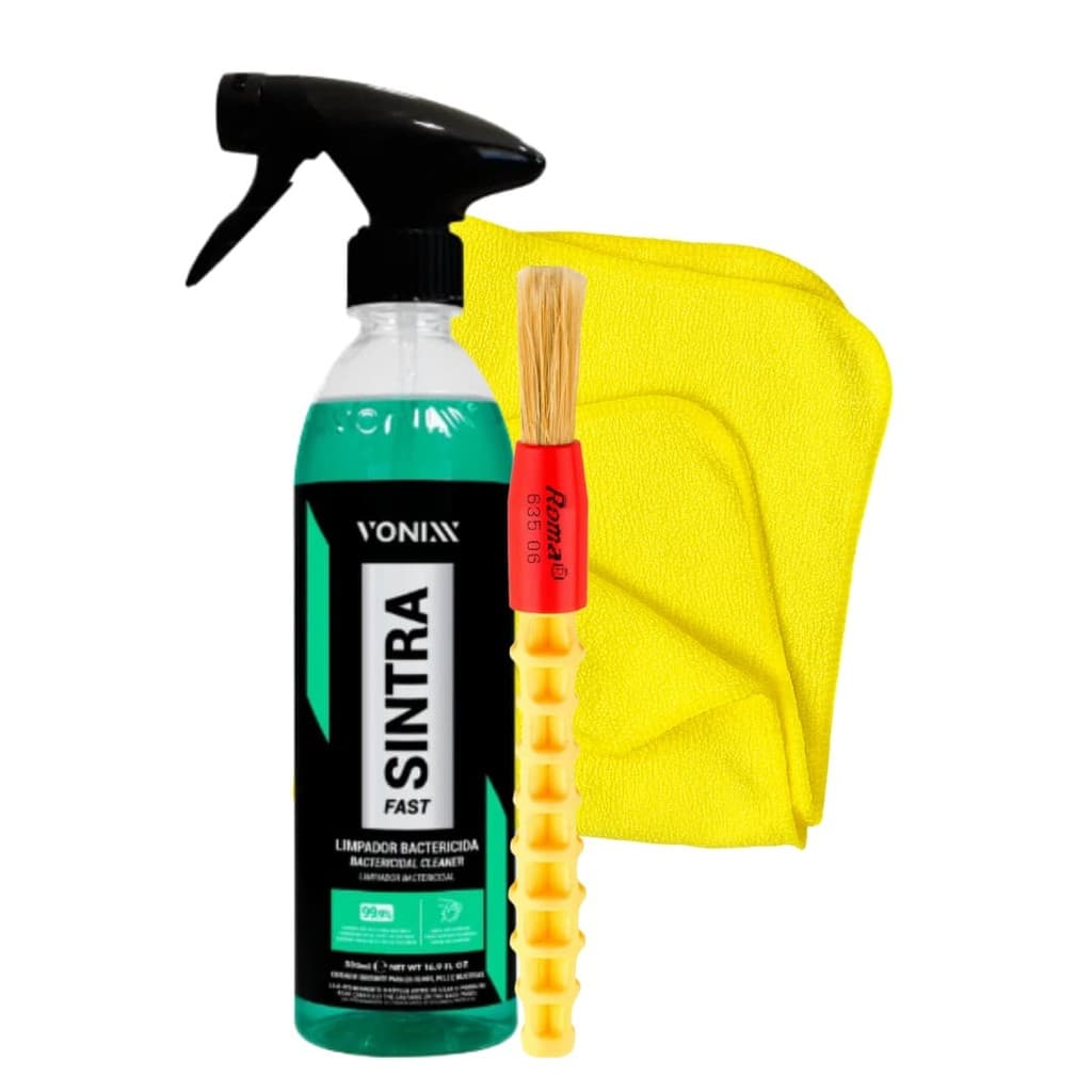 Kit Produto para limpar Painel Sintra pincel de detalhamento pano Microfibra
