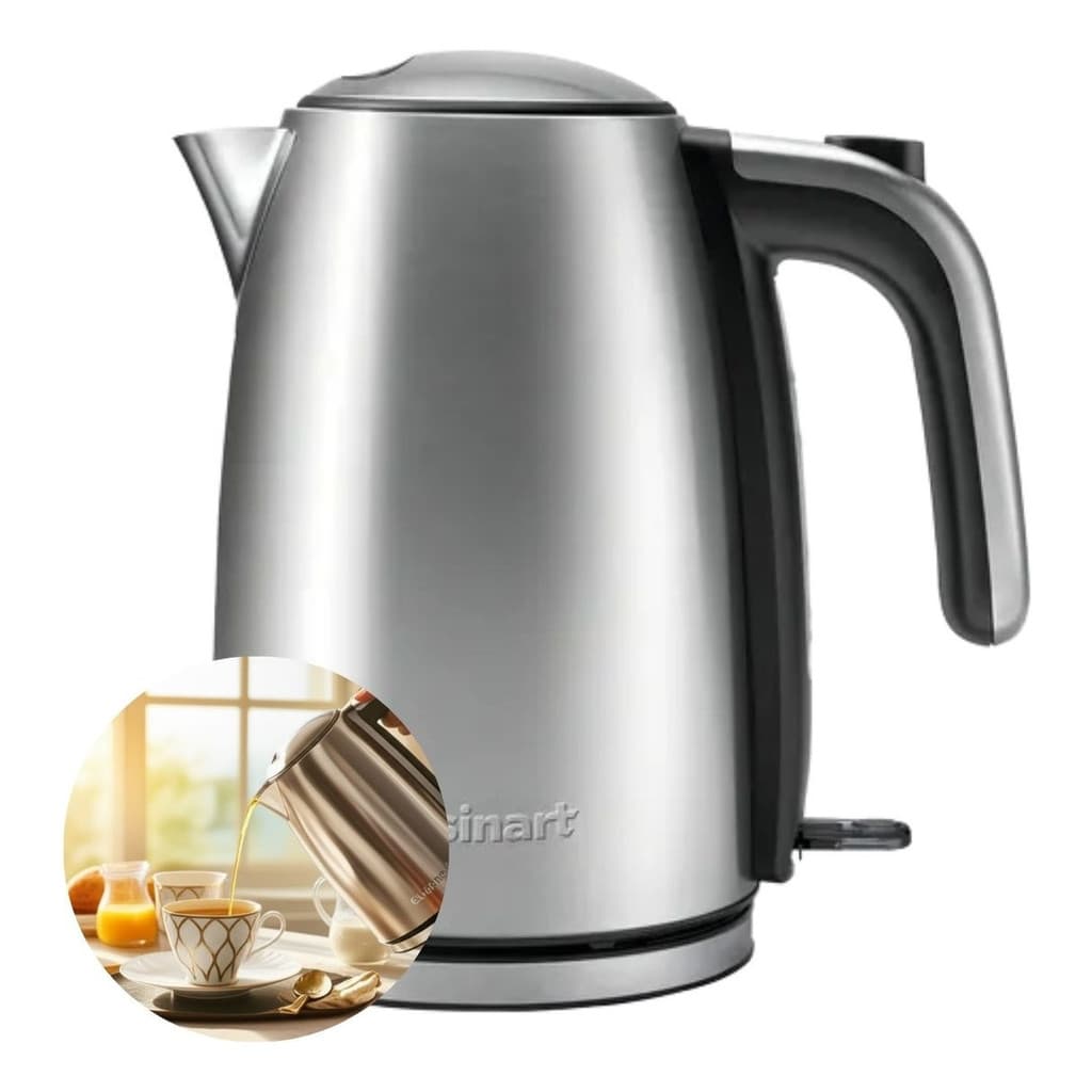 Chaleira Elétrica 1,7 Litros Cuisinart Cozinha Automática Inox Premium Moderno